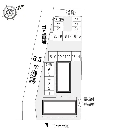 ★手数料０円★四日市市大井手３丁目　月極駐車場（LP）